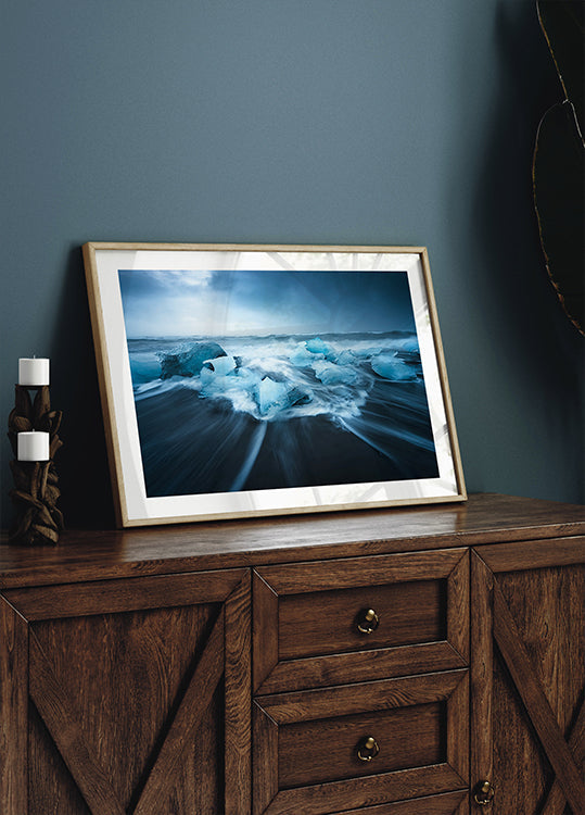 Plagát s modrým ľadom