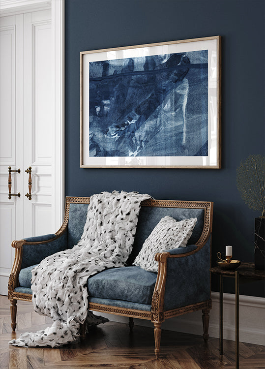 Blo Textur fléissendem vertikalen Linnen Affiche