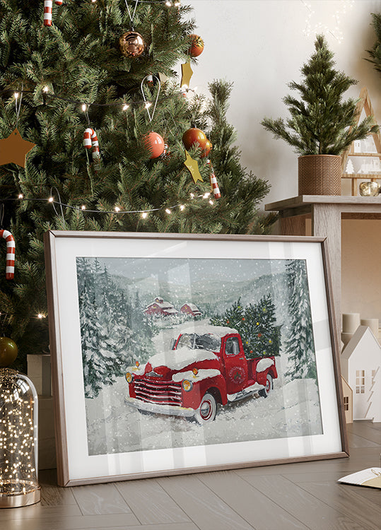 Snowy Holiday Drive Plakat
