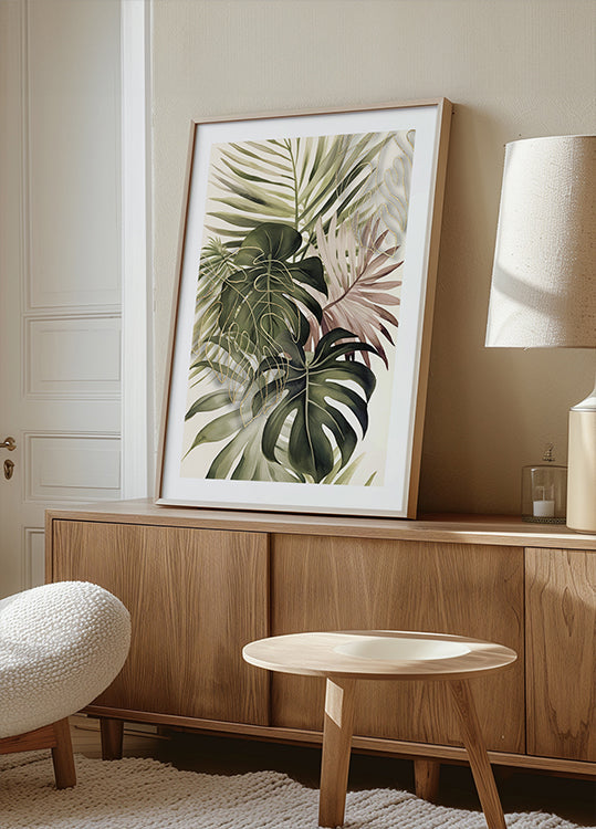 Boho plagát tropickej kytice