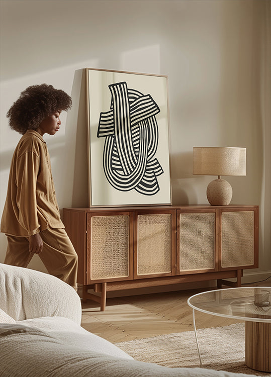 Svītrains Abstrakts Melnā Plakāts