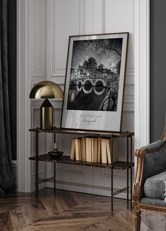 Fookuses: AMSTERDAM Idülliline öömaastik Keizersgracht Posterilt