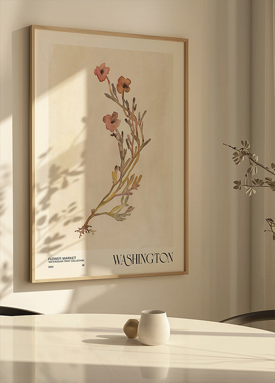 Aquarell Dréck Kollektioun. Blummemaart - Washington