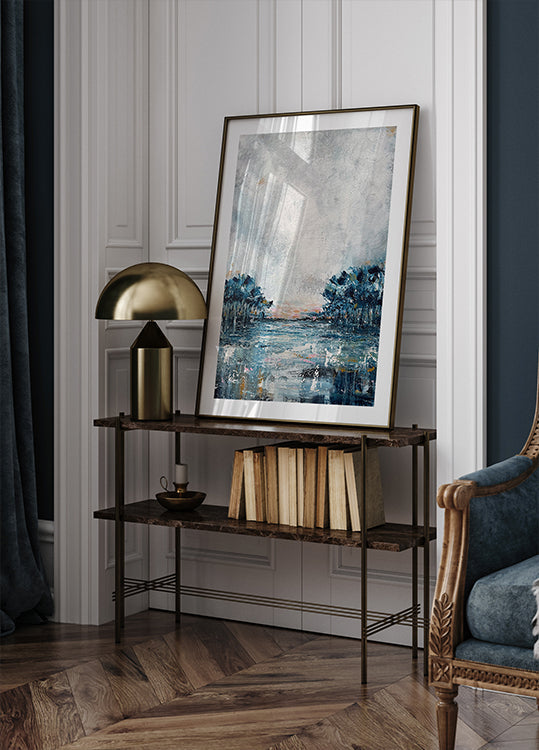 Poster albastru de iarnă