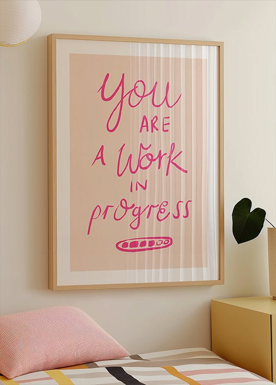 Dir sidd e Work in Progress Typographie Pink Poster