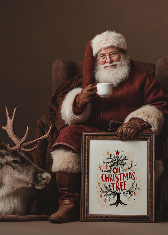 Poster cu strălucire a copacului festiv