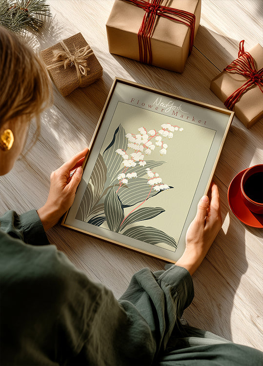 Blummemaart New York Lilie vum Dall Poster