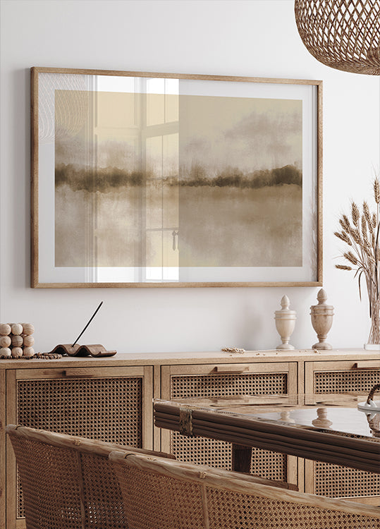 Absztrakt táj semleges barna poszter