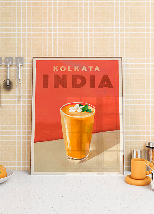 Cestovný plagát koktail Kalkata India