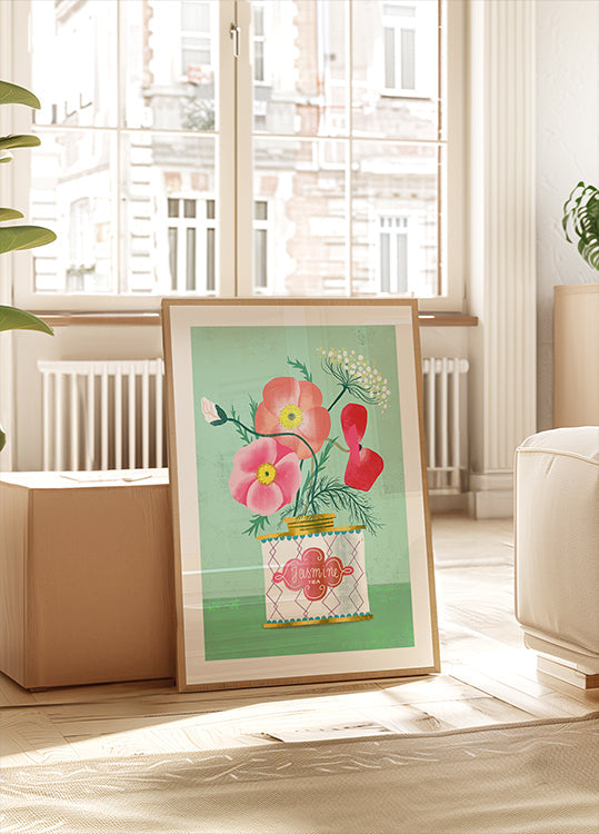 Poppies Am Jasmin Téi Poster