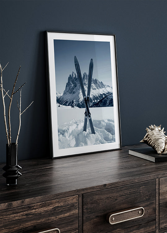 Šķērsotas slēpes plakāts