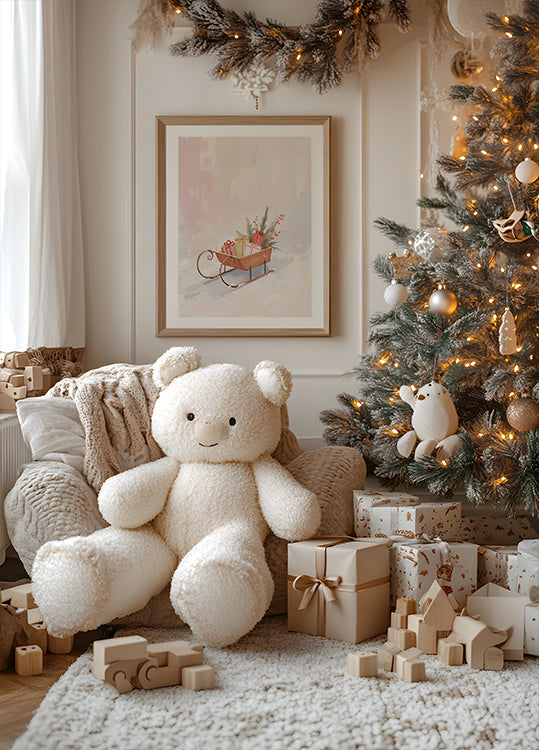 Schlitten mit Geschenken plakāts