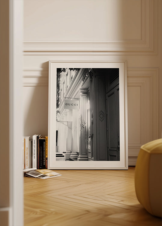 "Serene Coastal Village View Poster"
