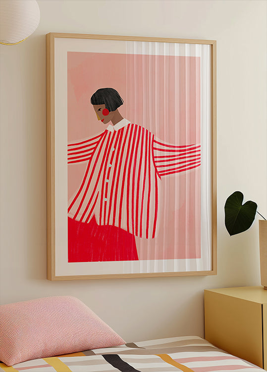 The Woman With the Red Stripes Plakat