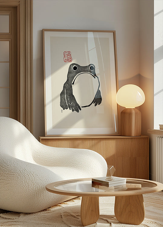 Grumpy Frog I Black Plakat