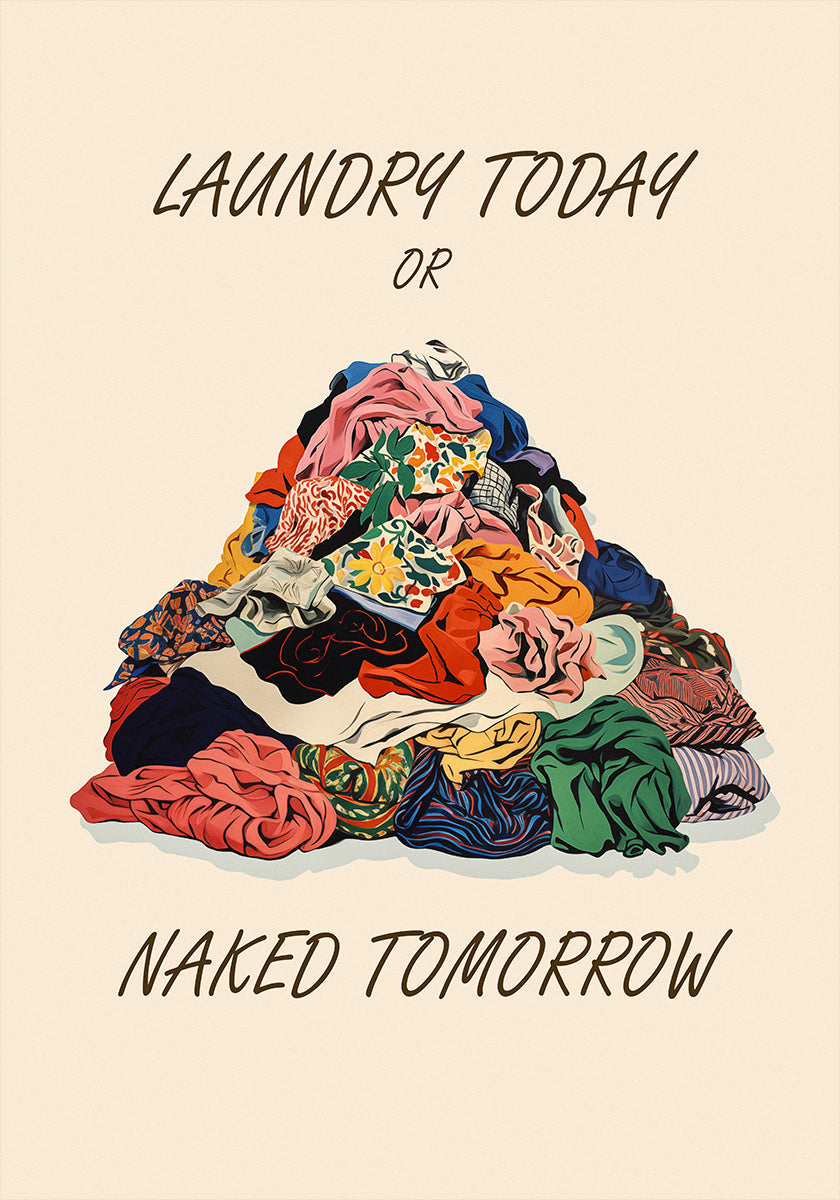 Laundry Naked Pictufy Plakat - Posterbox