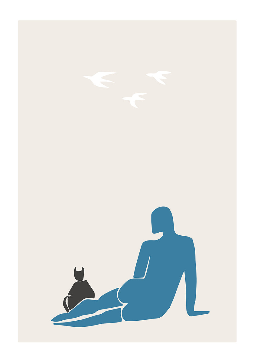 Woman and Cat - Posterbox