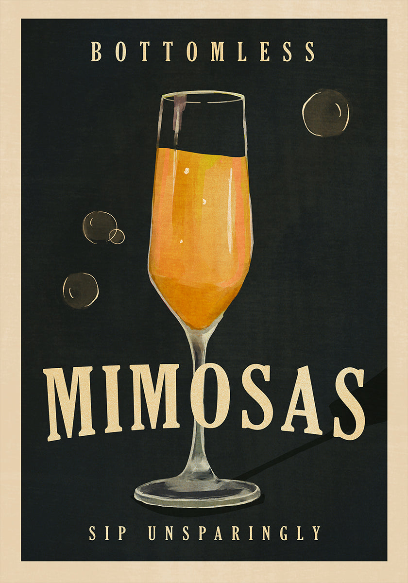 Bezspodné mimózy Art Deco Cocktail Bar Art Poster