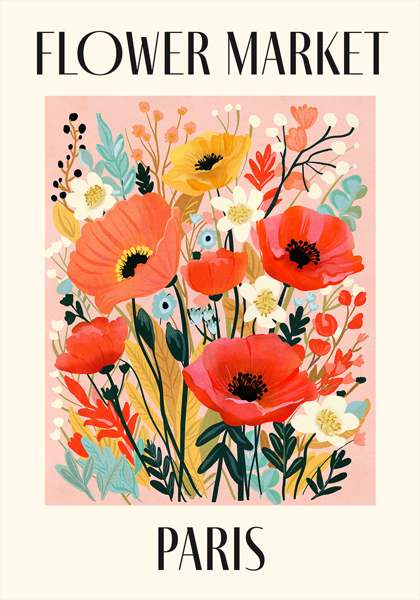 Plagát Kvetinový trh Paríž Francúzsko