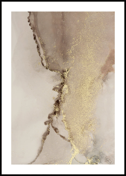 Abstract Gold Flow Plakat - Posterbox.dk
