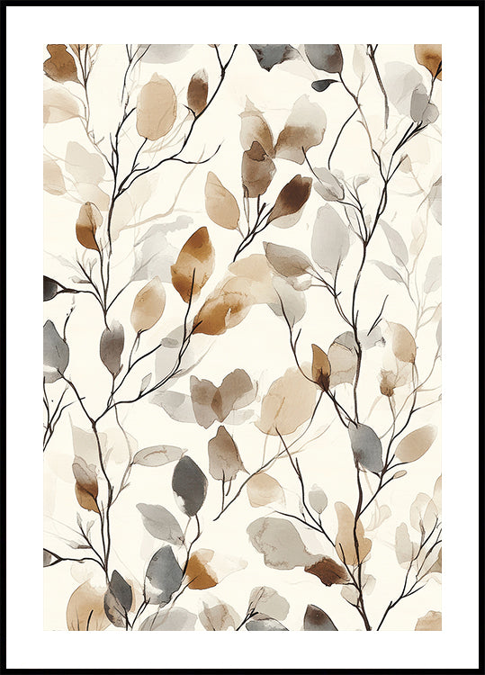 Abstract Watercolor Leaves Plakat - Posterbox.dk