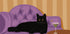 Black Cat with Martini Plakat - Posterbox.dk