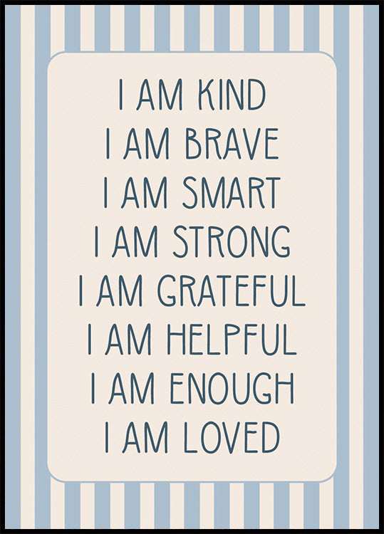 Boys Affirmations, Positive Self-Talk Plakat - Posterbox.dk