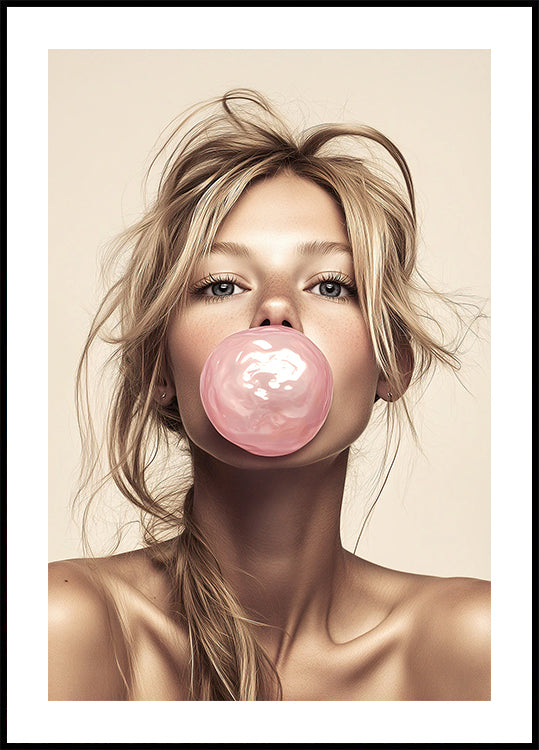 Bubble Gum Pop Portrait Plakat - Posterbox.dk