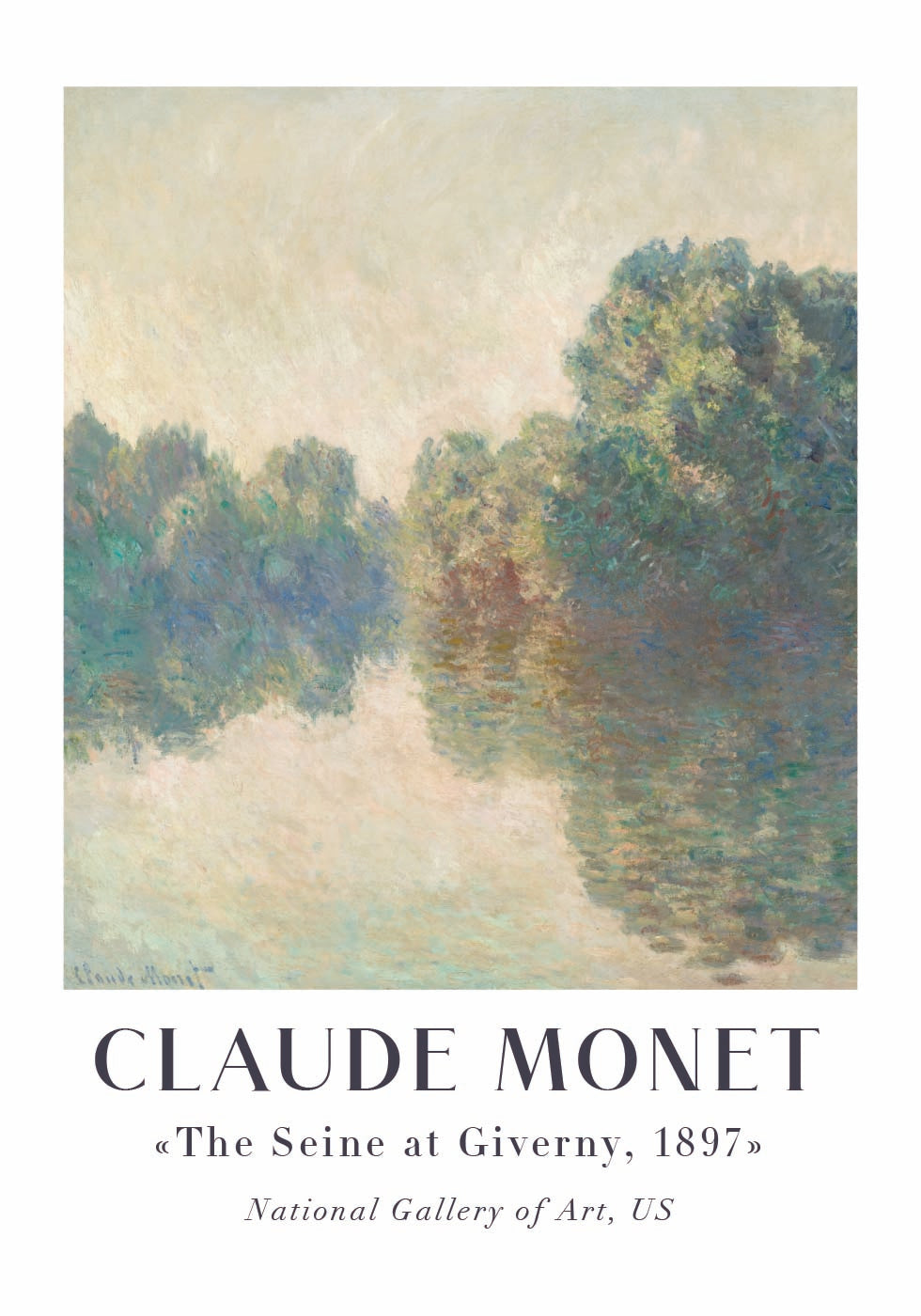 Claude Monet The Seine at Giverny Plakat - Posterbox.dk