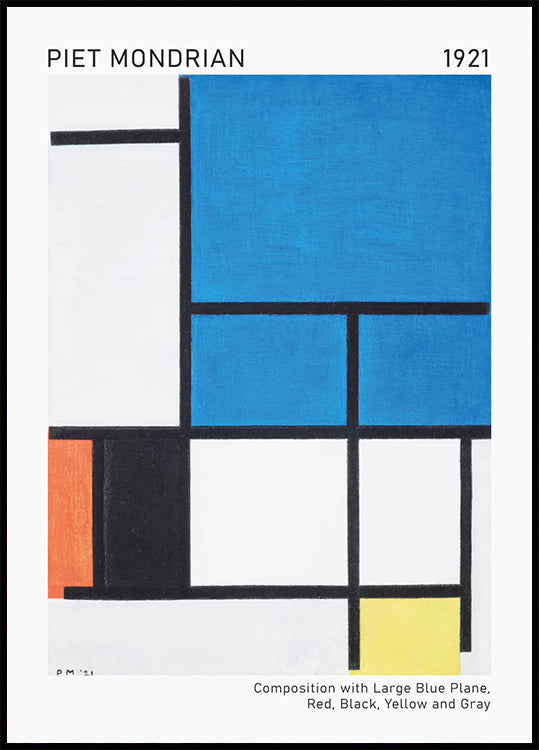 Composition With Large Blue Plane Plakat - Posterbox.dk