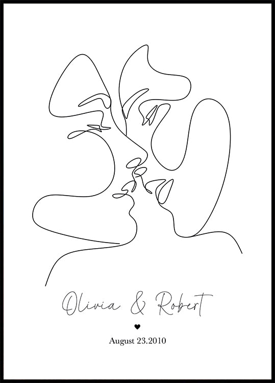 Couple Names Personalized Plakat - Posterbox.dk