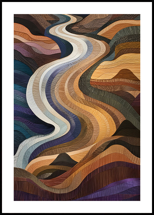 Flowing Abstract Fabric Design Plakat - Posterbox.dk