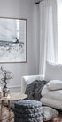 Isolated Winter Cabin by the Frozen Lake Plakat - Posterbox.dk