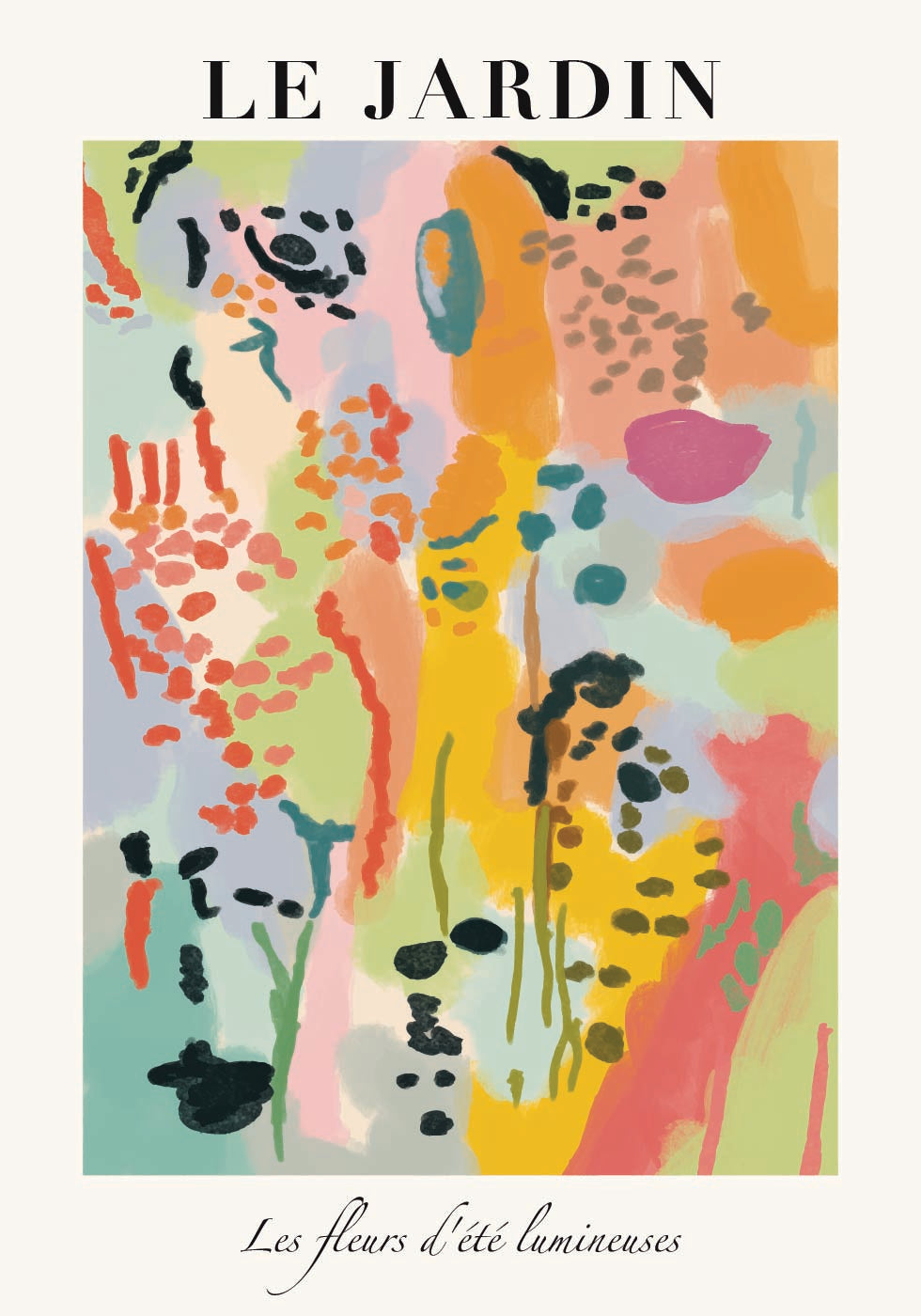 Le Jardin, vibrant floral abstract Plakat - Posterbox.dk