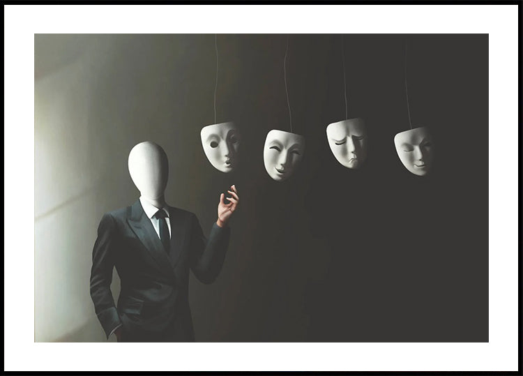 Multiple Identities, Mask and Persona Concept Plakat - Posterbox.dk