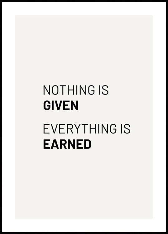 Nothing Is Given Plakat - Posterbox.dk