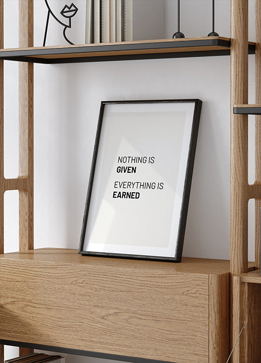 Nothing Is Given Plakat - Posterbox.dk