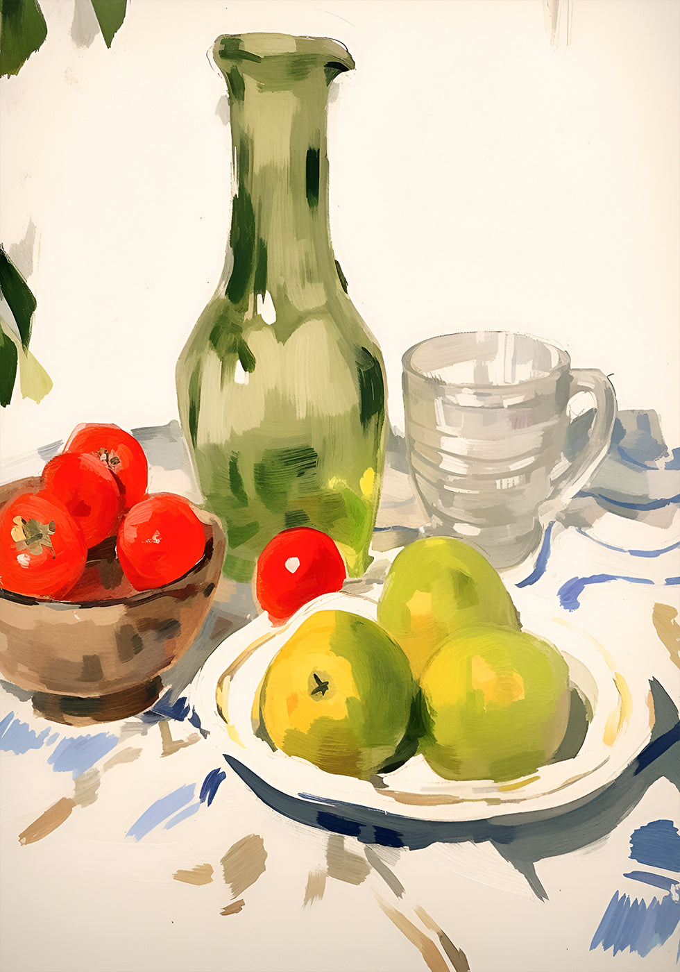 Still Life with Pears and Tomatoes, Sunny Kitchen Table Plakat - Posterbox.dk