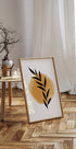 Sunrise Branch, Minimalist Botanical Sun Plakat - Posterbox.dk