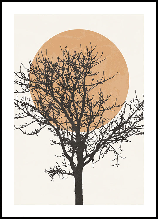 Tree Silhouette and Sun Plakat - Posterbox.dk