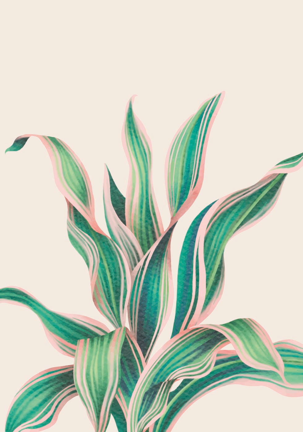 Tropical Green Pink Plant Plakat - Posterbox.dk