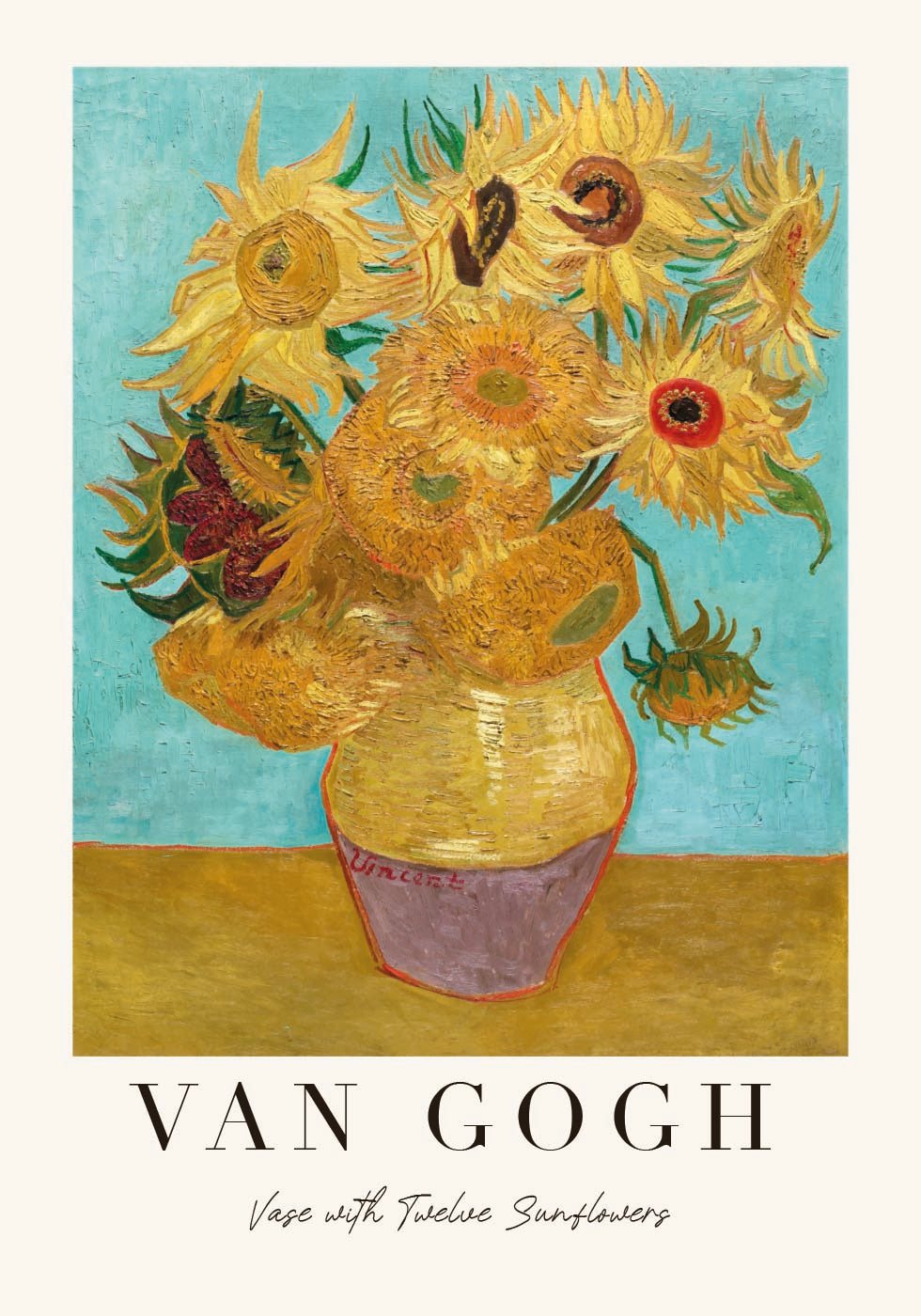 Vase with Twelve Sunflowers Plakat - Posterbox.dk