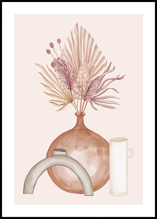 Watercolor Autumn Dry Bouquet Plakat - Posterbox.dk