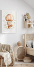 Watercolor Baby Fox on a Balloon Plakat - Posterbox.dk