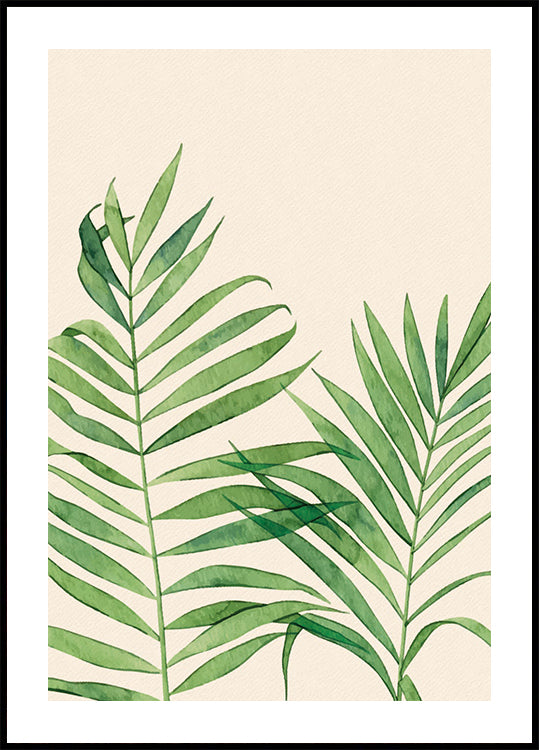 Watercolor Palm Leaf Plakat - Posterbox.dk