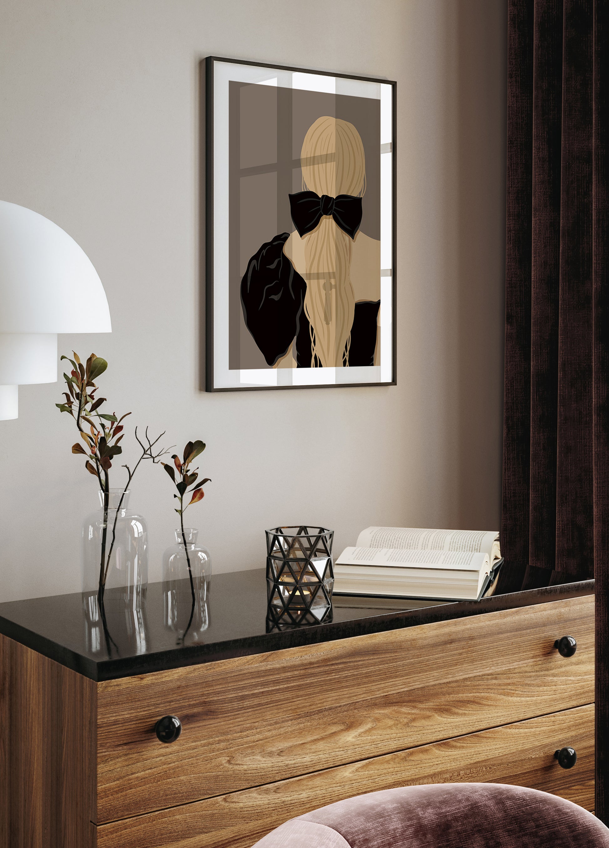Woman with Black Bow Plakat - Posterbox.dk