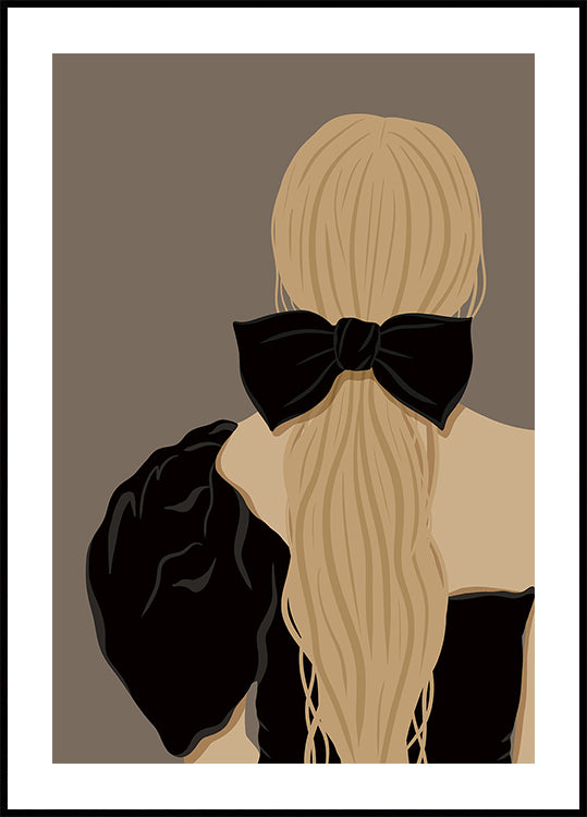 Woman with Black Bow Plakat - Posterbox.dk