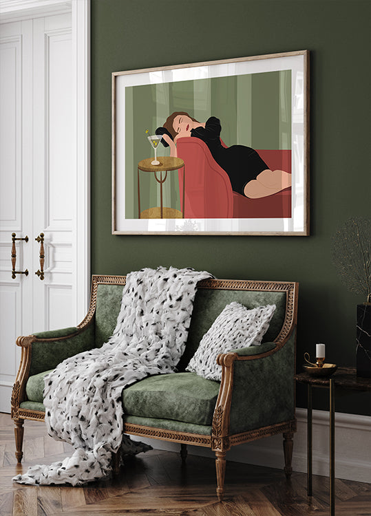Woman with Martini Plakat - Posterbox.dk