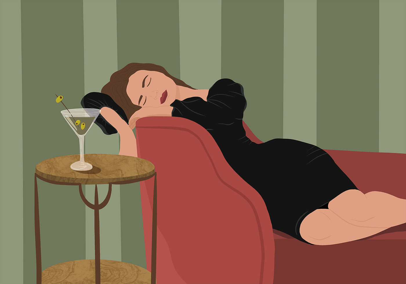 Woman with Martini Plakat - Posterbox.dk