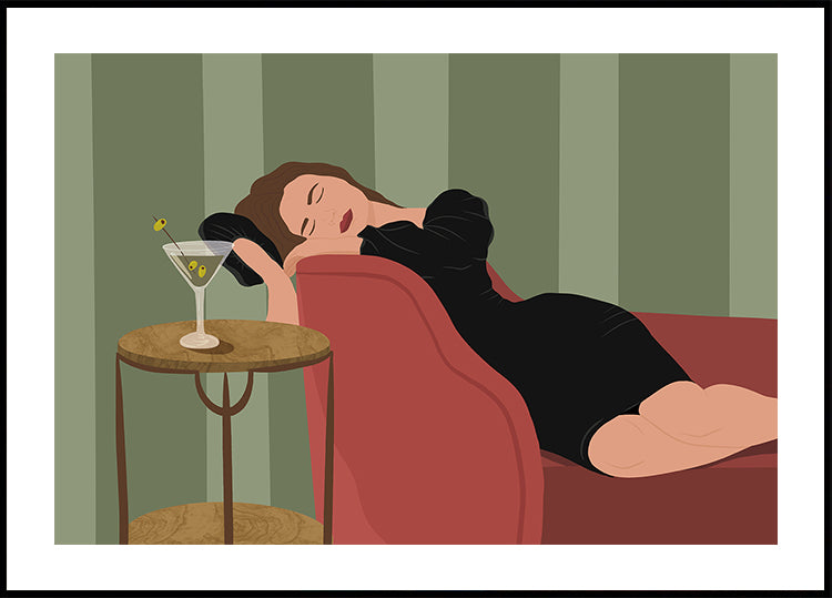 Woman with Martini Plakat - Posterbox.dk